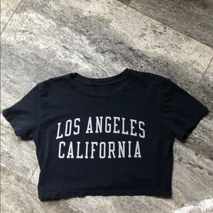 cropped dark blue top